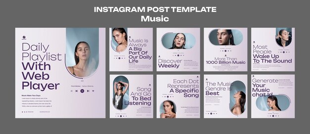 Post di instagram del concetto di musica sfumata