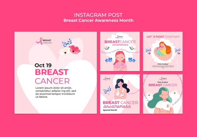 Post di instagram del mese di sensibilizzazione sul cancro al seno