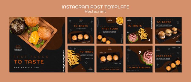 Post di instagram del ristorante di cibo delizioso