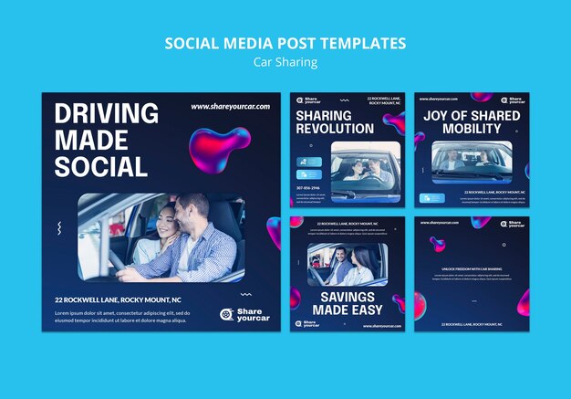 Post di instagram del servizio di car sharing