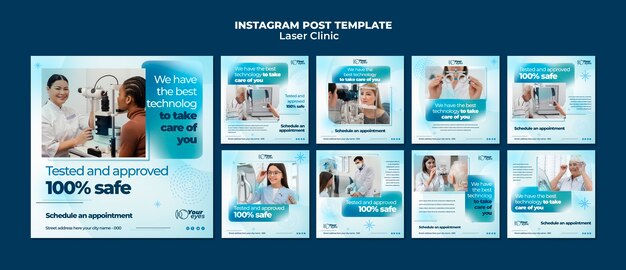 Post di instagram della clinica laser a gradiente