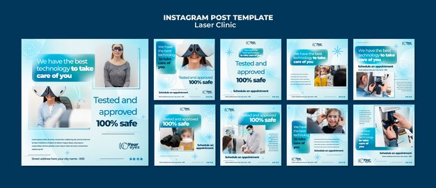 Post di instagram della clinica laser a gradiente
