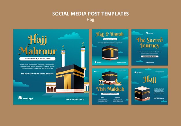 Post di instagram della stagione hajj sfumati