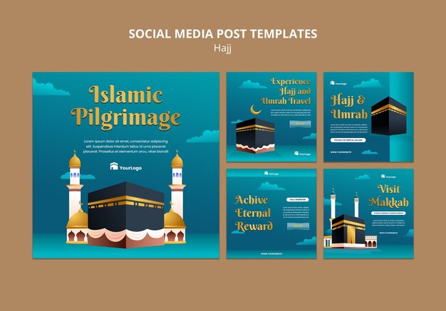 Post di instagram della stagione hajj sfumati
