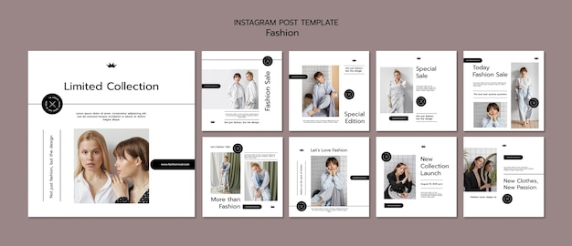 Post di instagram delle tendenze della moda del design piatto