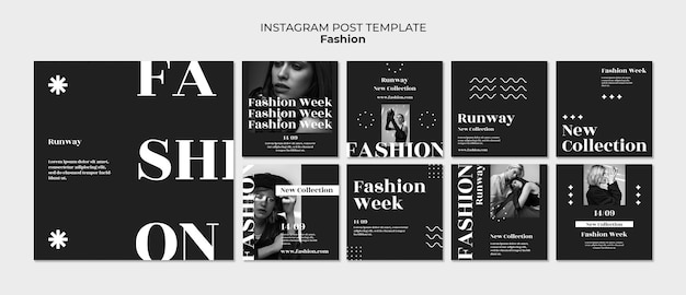 Post di instagram delle tendenze della moda del design piatto
