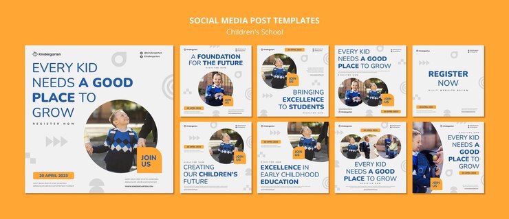 PSD gratuito post di instagram di educazione scolastica per bambini