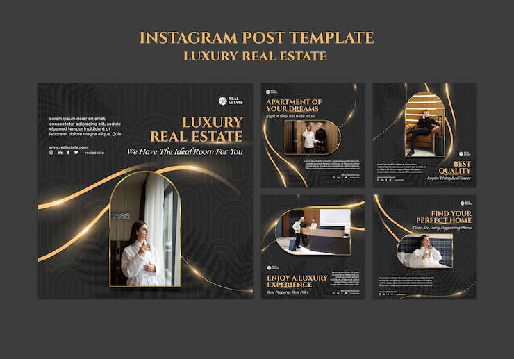 PSD gratuito post di instagram di immobili di lusso