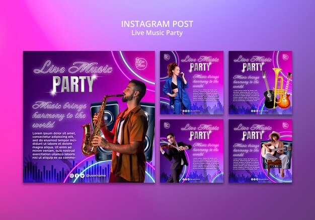 Post di instagram di intrattenimento per feste