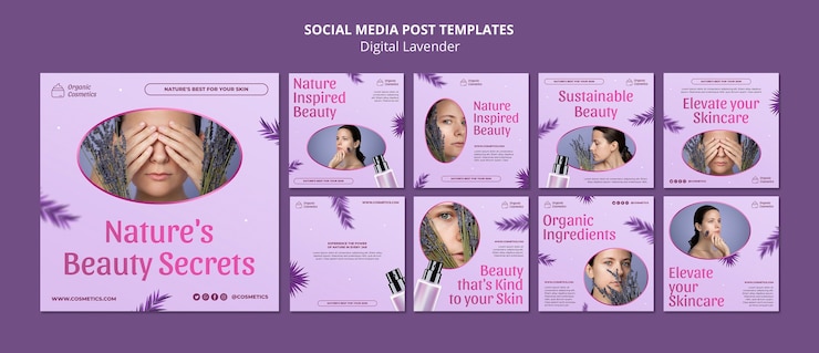 PSD gratuito post di instagram di lavanda digitale
