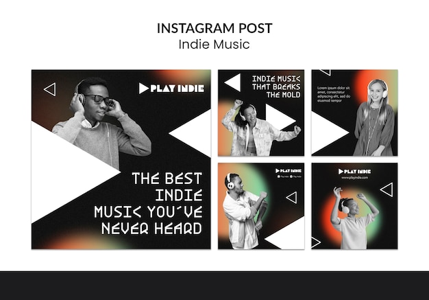 Post di instagram di musica indie sfumata