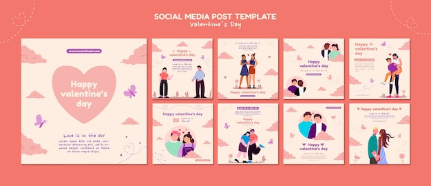 Post di instagram di San Valentino illustrati