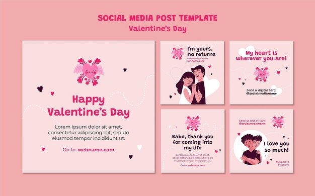 Post di instagram di San Valentino illustrato