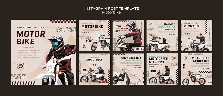 PSD gratuito post di instagram di sport estremi per moto