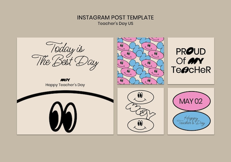 PSD gratuito post di instagram per il giorno dell'insegnante di design piatto
