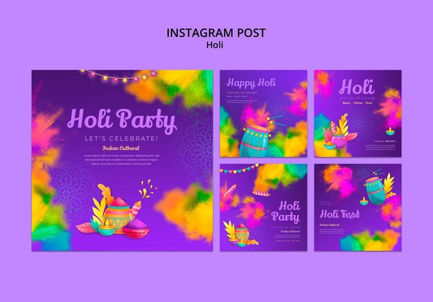 Post di instagram per la celebrazione del festival di Holi