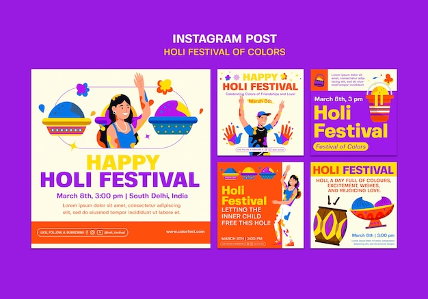 Post di instagram per la celebrazione del festival di Holi