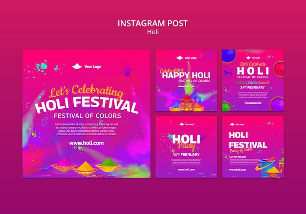 Post di instagram per la celebrazione del festival di Holi