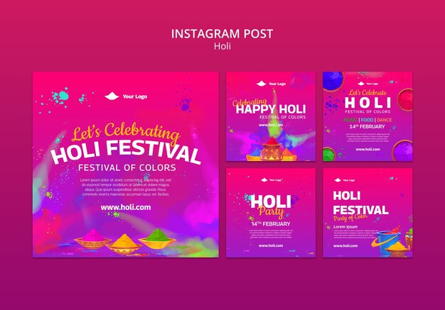 Post di instagram per la celebrazione del festival di Holi