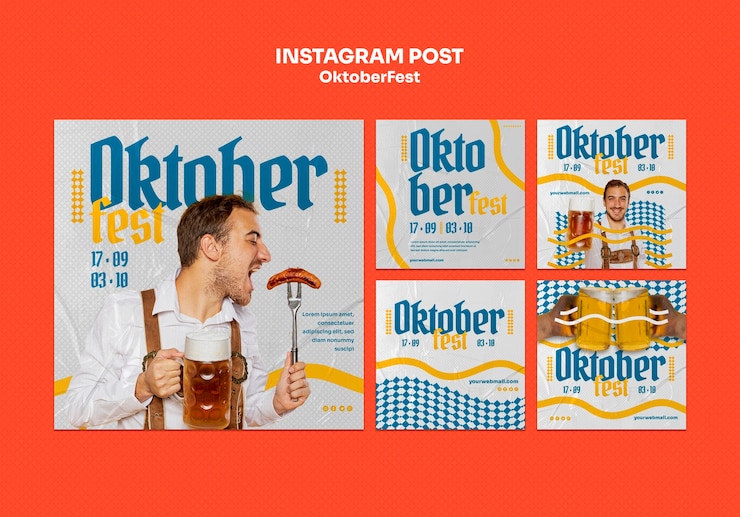 PSD gratuito post di instagram per la celebrazione dell'oktoberfest