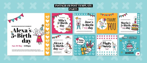 Post di instagram per la celebrazione della festa di compleanno