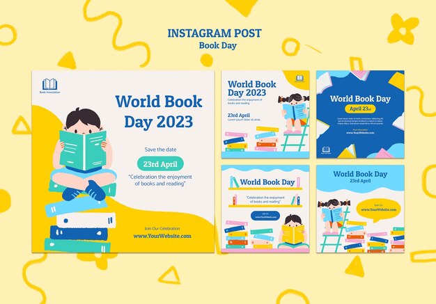 Post di instagram per la celebrazione della giornata mondiale del libro