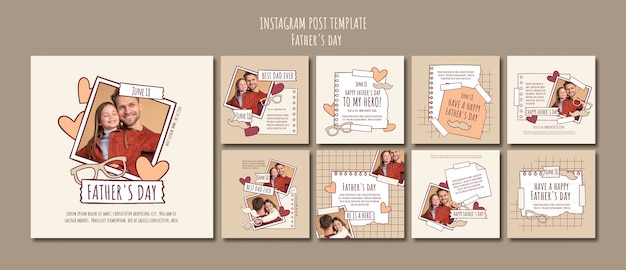 Post di instagram per la festa del papà disegnati a mano