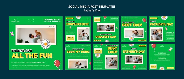 PSD gratuito post di instagram per la festa del papà