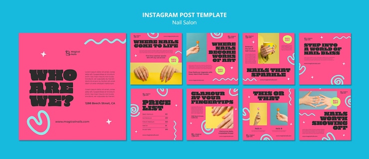 PSD gratuito post di instagram per saloni di bellezza dal design piatto