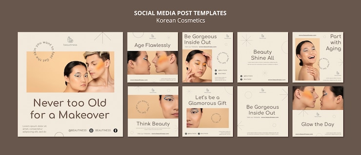 PSD gratuito post di instagram sui cosmetici coreani