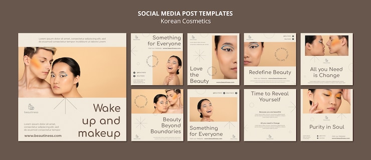PSD gratuito post di instagram sui cosmetici coreani