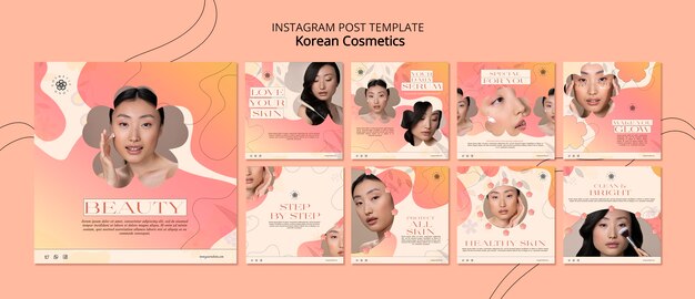 Post di Instagram sui cosmetici coreani