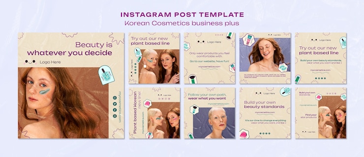 PSD gratuito post di instagram sui cosmetici coreani