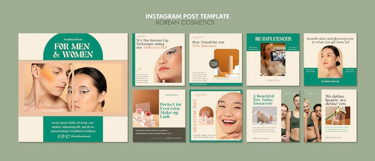 PSD gratuito post di instagram sui cosmetici coreani