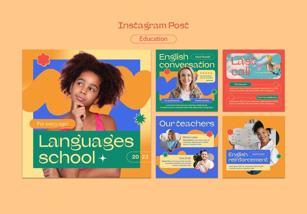 Post di instagram sul concetto di istruzione