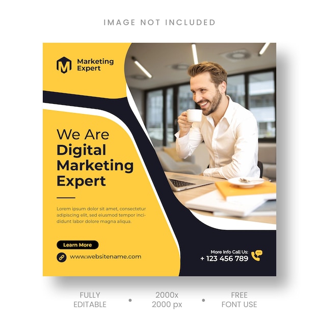 Post instagram dell'agenzia di marketing digitale e modello di banner per social media