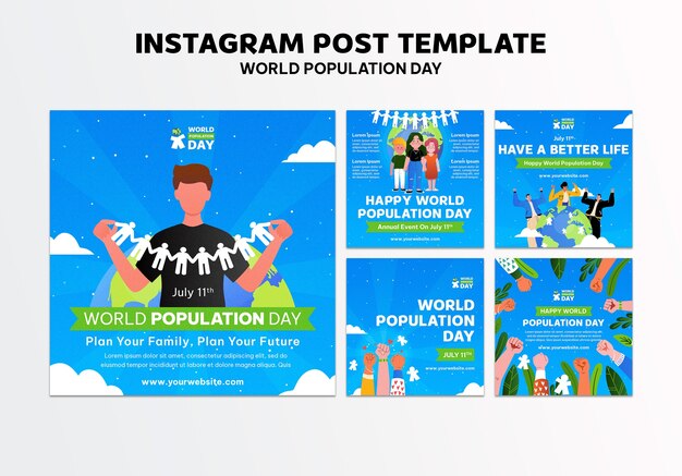 Post instagram per la giornata mondiale della popolazione