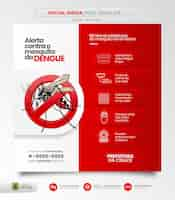 PSD gratuito post en las redes sociales campaña para combatir y prevenir el dengue aedes aegypti en portugués brasileño