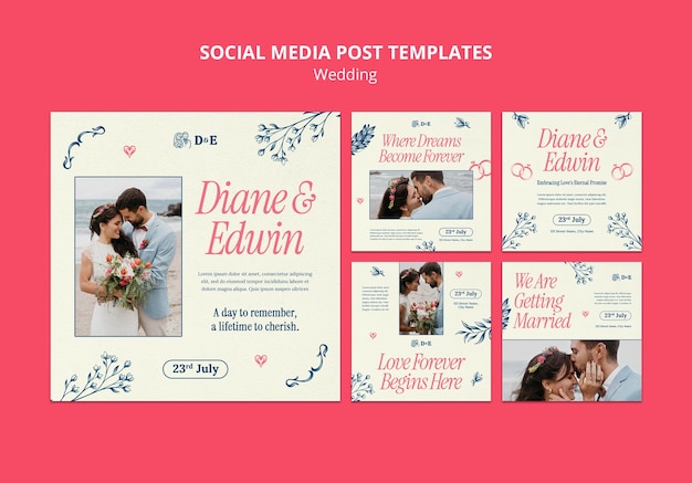 Post su Instagram della celebrazione del matrimonio