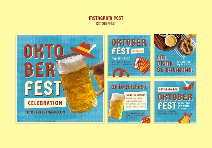 PSD gratuito post su instagram della celebrazione dell'oktoberfest