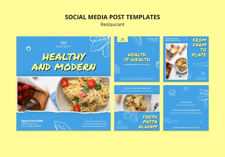 PSD gratuito post su instagram di ristoranti di cibo delizioso