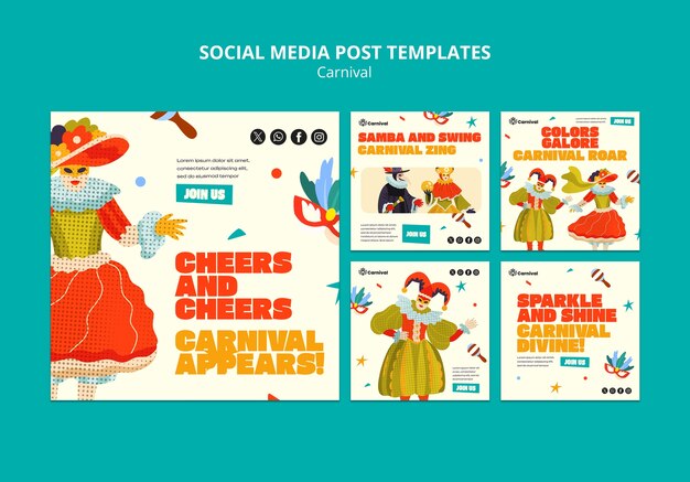 Post su Instagram per la celebrazione del carnevale
