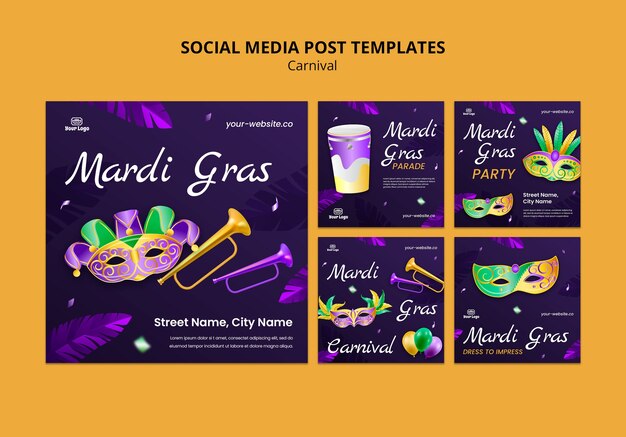 Post su Instagram per la celebrazione del Mardi Gras
