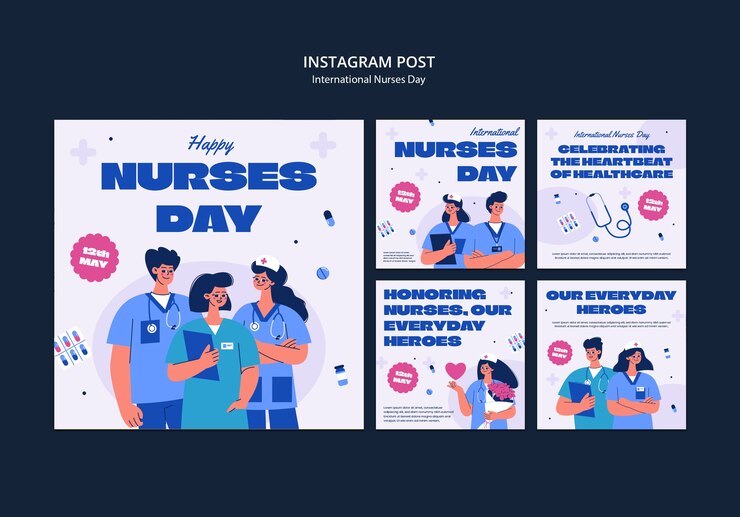 PSD gratuito post su instagram per la giornata internazionale delle infermiere