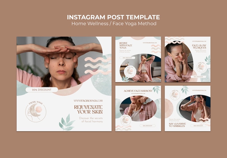 PSD gratuito post su instagram sull'acquarello per lo yoga domestico