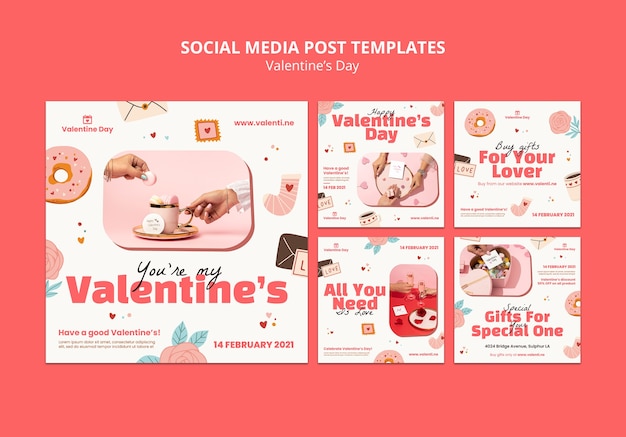 Post sui social della festa di San Valentino