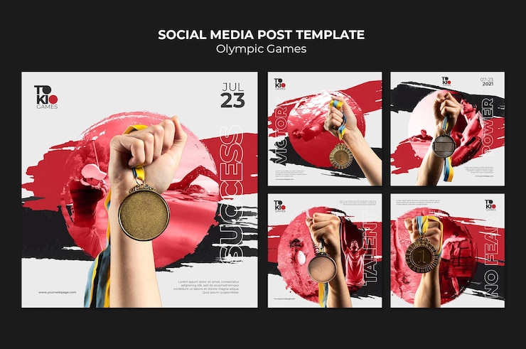 PSD gratuito post sui social media dei giochi olimpici