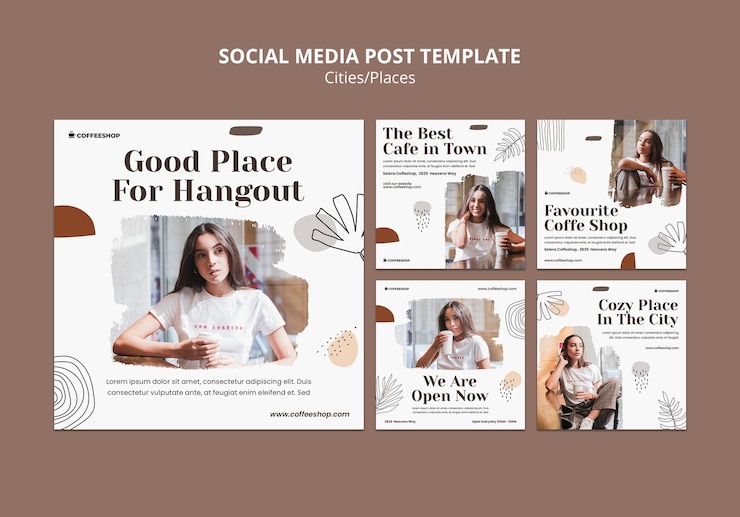 PSD gratuito post sui social media della caffetteria