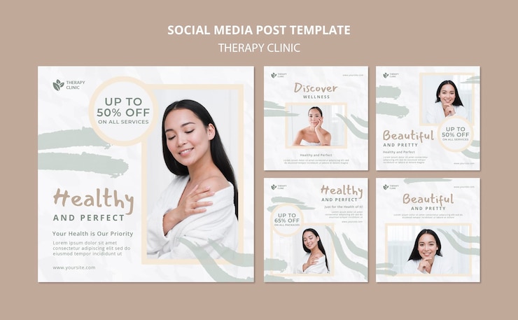 PSD gratuito post sui social media della clinica terapeutica