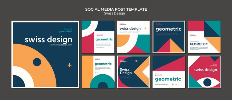 PSD gratuito post sui social media di design svizzero
